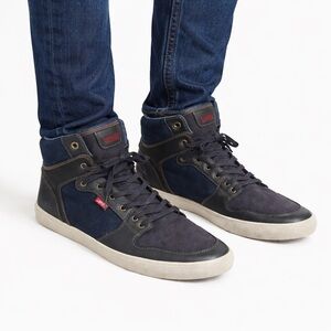 Size 13 Levi’s Men’s Mason Hi 501 PG Navy Denim High Top Sneakers